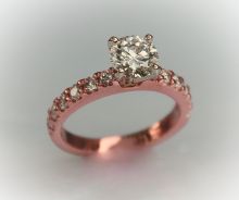 rose gold band with diamond